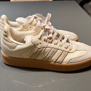 Adidas Samba Cream and Tan Sneakers